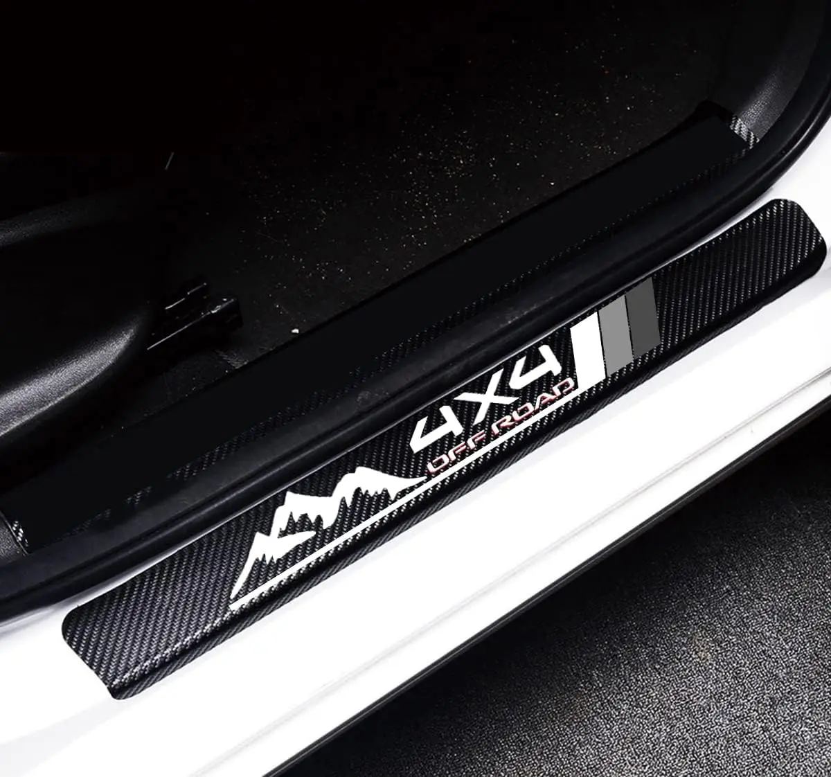 

4 шт. 4D светоотражающая защита порога из углеродного волокна-защита от царапин для Toyota Tacoma/4Runner/Tundra/Rav4/Highlander/Sequoia