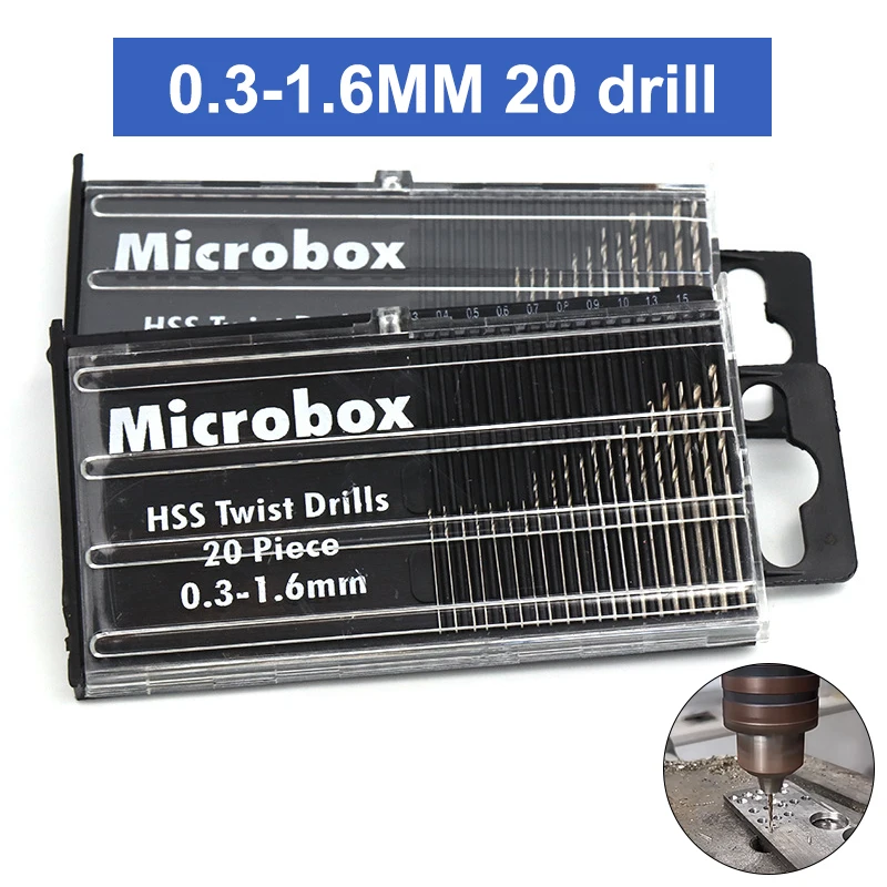

【xxx】20/25Pcs Woodworking Plastic PVC Circuit Board Micro Drilling Tool Full Grinding Mini Twist Drill 0.3-1.6mm/0.5-3.0mm Set