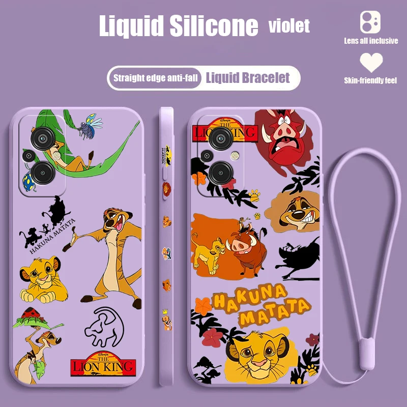 Disney Lion King Phone Case For Xiaomi Redmi 13C 12C 11A 10C 10X 9T 9C 9AT 9A 8A 7A A2 Plus Liquid Left Rope Cover image 2