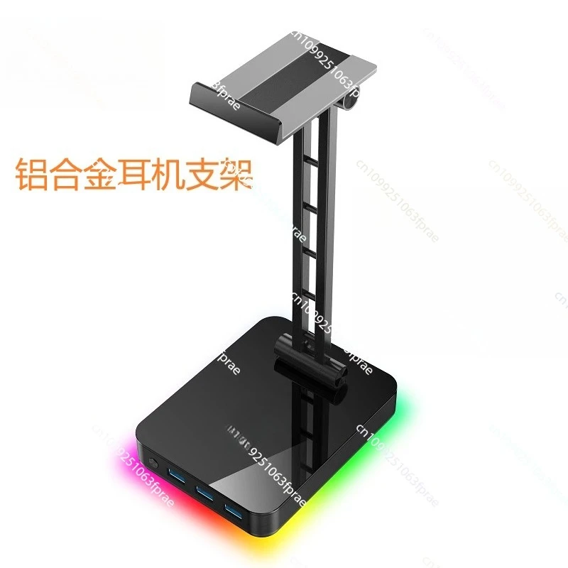 

Aluminum alloy multi-function earphone holder mobile phone USB port rgb headset hanger