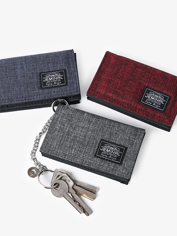 

JEMINAL Je Road 2025 New Men's ort Canvas Wallet Ultra-Thin Youth Silver Bag Simple Korean Sle Student Money Clip
