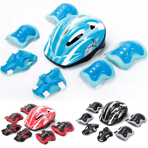 Imagen 2 del producto Casco ajustable para niños, conjunto de equipo de protección, rodilleras deportivas, coderas, muñequeras para niños y niñas, bicicleta, monopatín, patinete