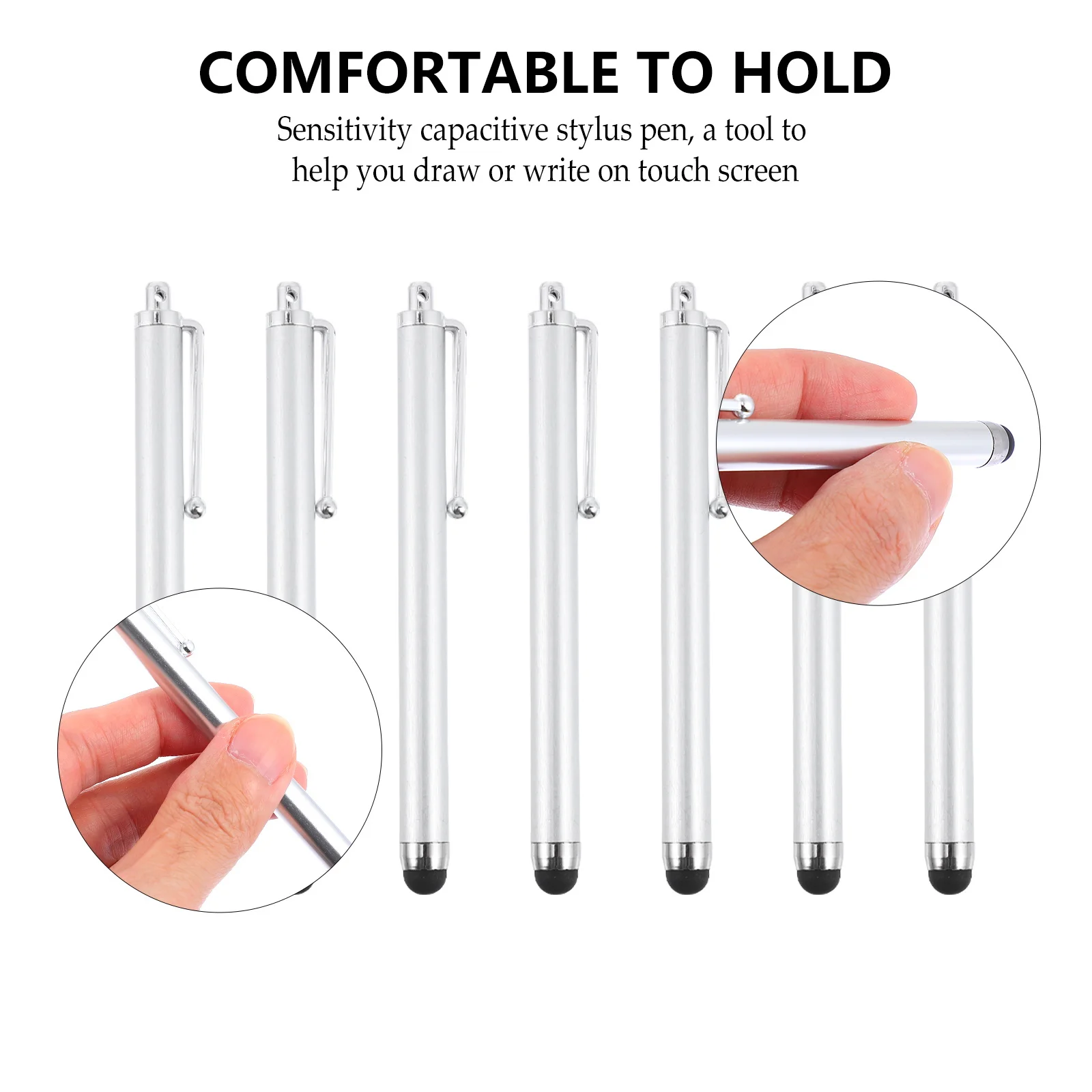 

20 pcs Metal Capacitive Stylus Pen Replaceable Soft Rubber Nib For Smartphone Tablet Drawing Writing Touch Screen Universal