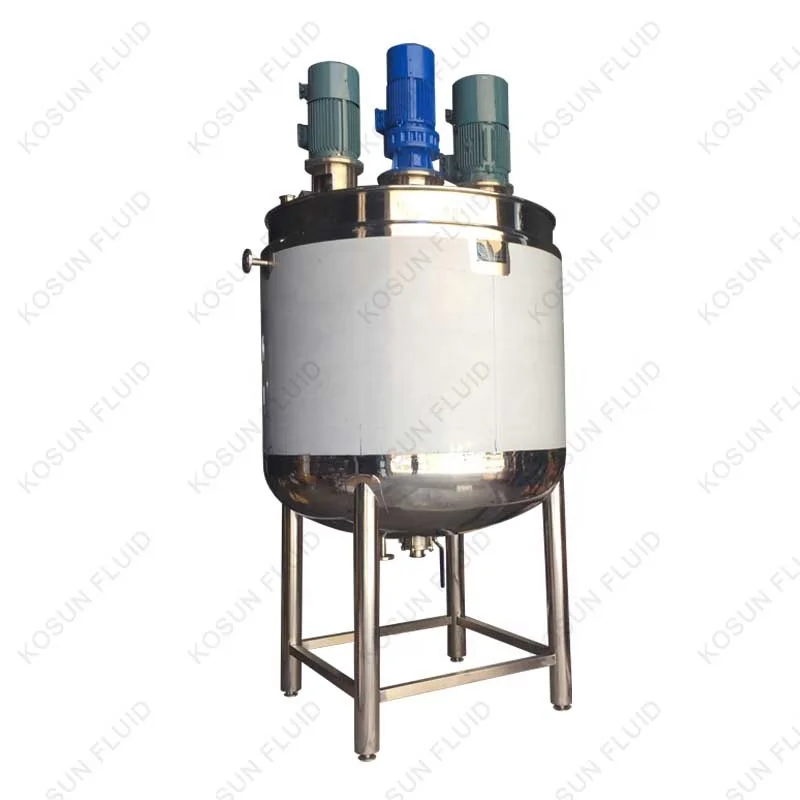 304 316 SS Stainless steel vacuum electric steam double jacket heated liquid mixing tank with agitator