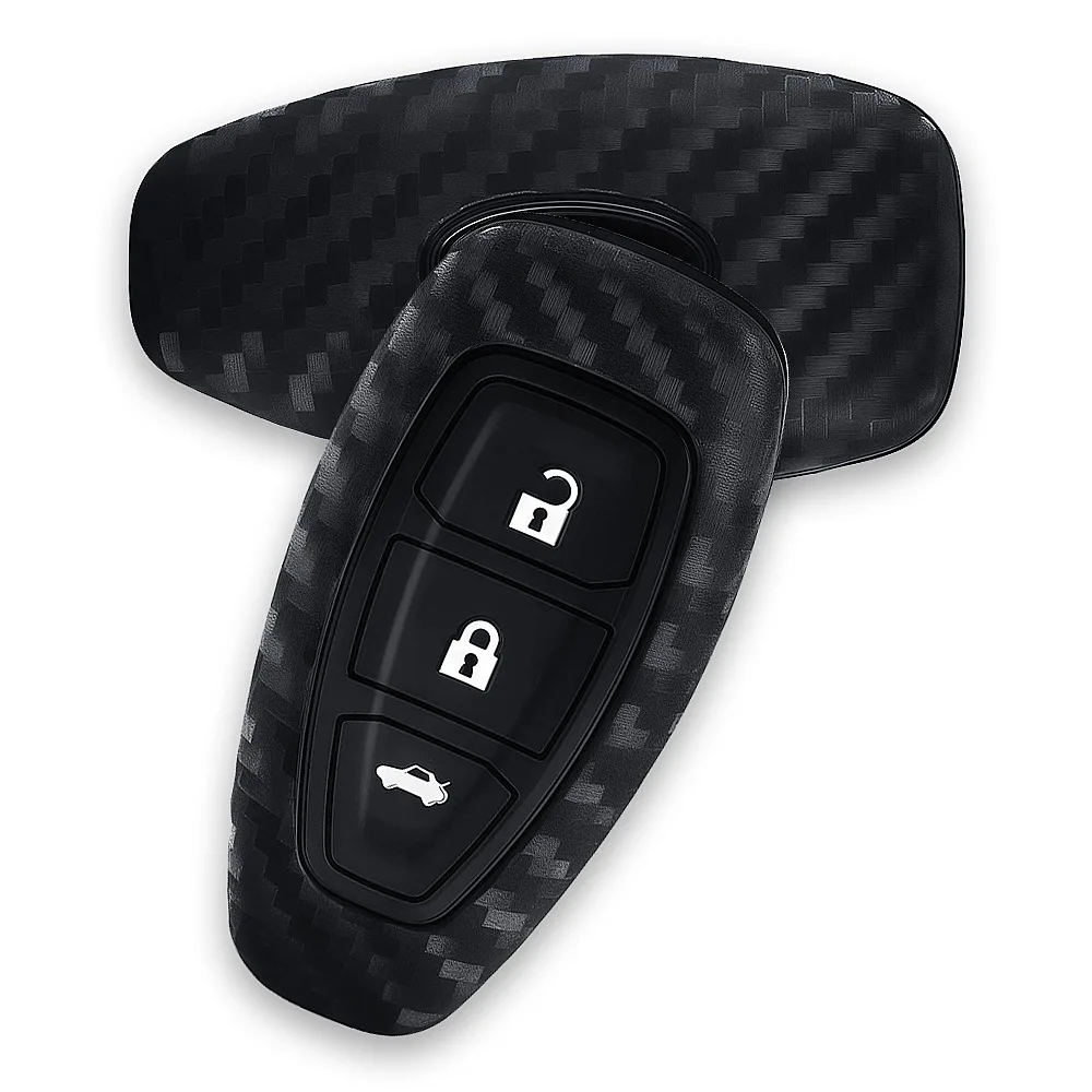 Car Key Pack for Ford ST Line Fiesta Focus Mondeo Ecosport Kuga Puma Edge Escape Metallic Silicone Car Key Fob Case Accessories