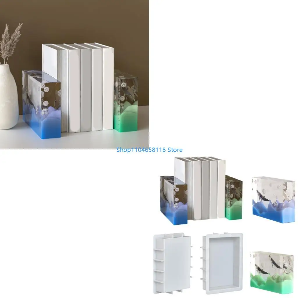 

Flexible Silicone Rectangular Mold Epoxy Resin Large Rectangular Crafting Molds for Bookends and Home Ornament