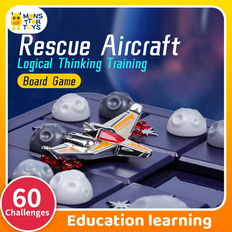 Children Educational Toy Rescue Aircraft Puzzle Tabletop Board Games Montessori Learning Reasoning Logical Thinking Training