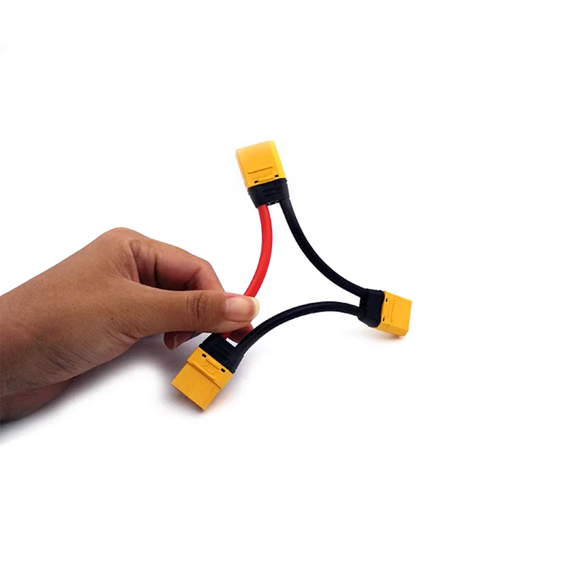 Amass XT90 Battery Connector in Series Harness 10AWG Silicone Wire 1 Female to 2 Male Lead Adapter Cable For Lipo Battery