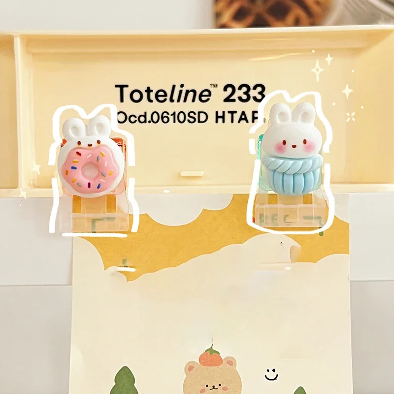 2pcs Cute Bunny Paper Clips Kawaii Index Photo Clips Documents File Page Holder Notebook Boomarks Korean Stationery Office