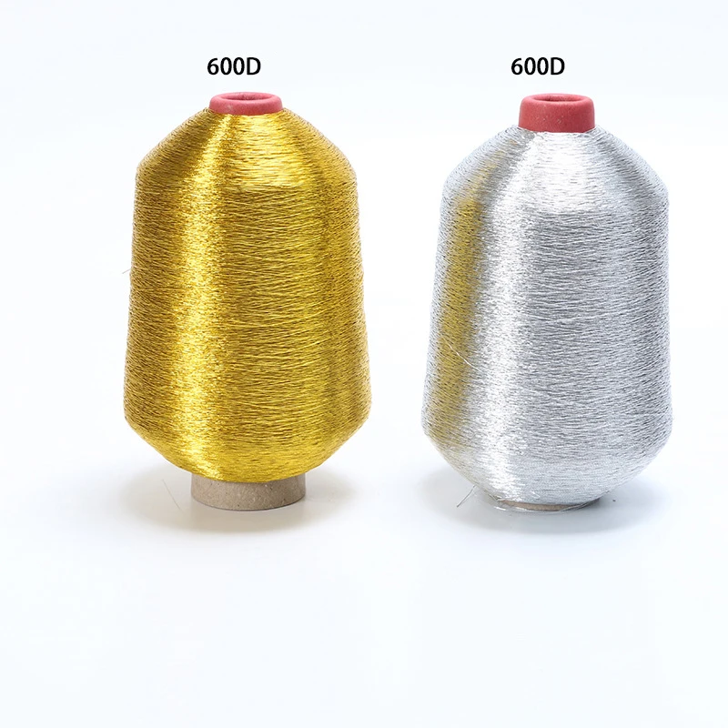 New Single Roll of 600D Gold Silver Sewing Machine Thread Hand-stitched Cross Stitch Embroidery Clothes Thread