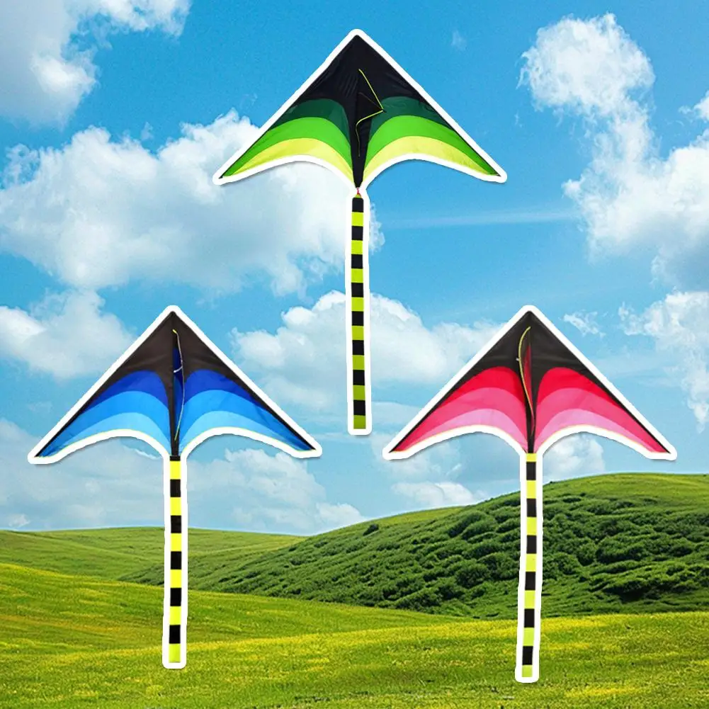 1.2m Large Triangular Windproof Kite Adult Outdoor Toy Professional Flying Kite With Line Prairie Large Picnic Kite 100m Rope