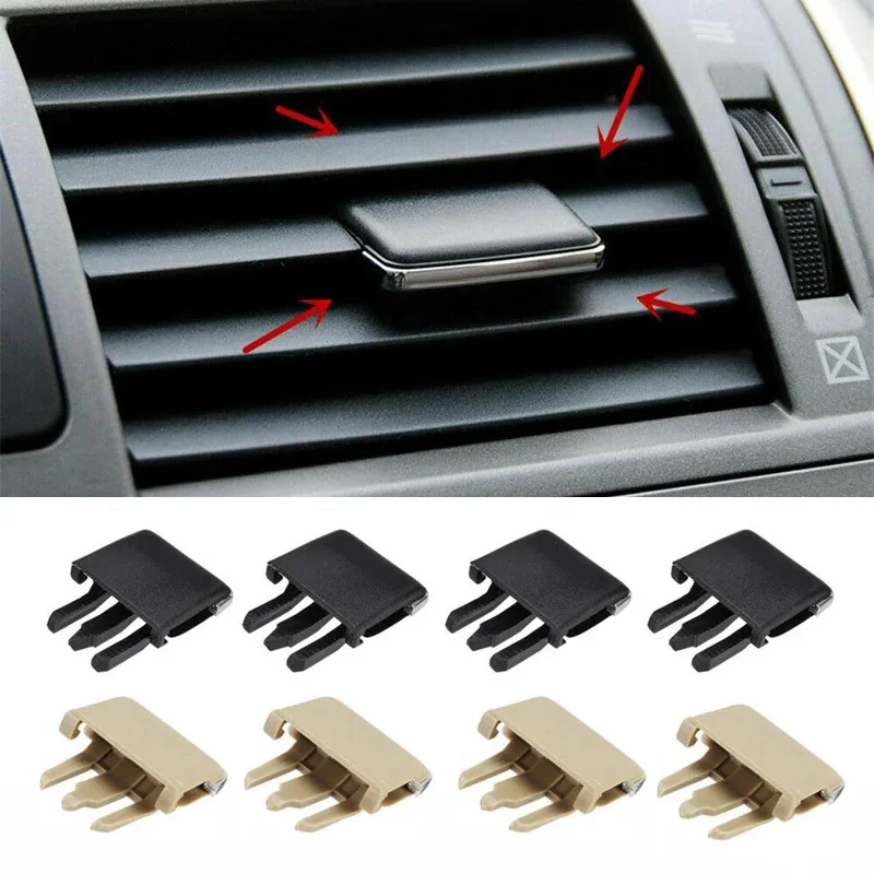 4pcs Auto Car Air Conditioning Vent Car Center Dash A/C Vent Louvre Blade Slice Air Conditioning Leaf Clips Set Accessories