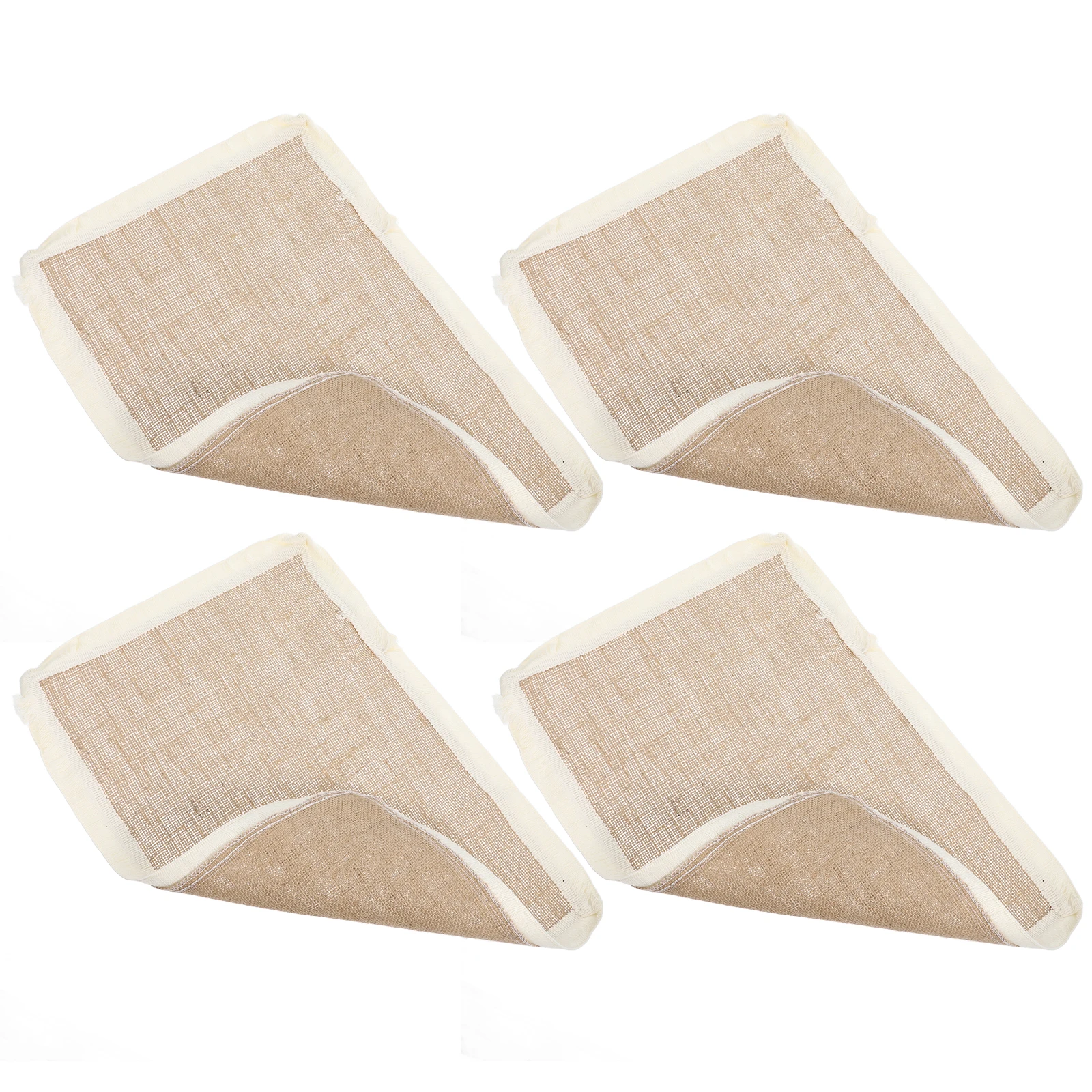 

4 Pcs Dining Table Decorative Mat Burlap Placemats Coffee Coasters Drink Jute Country Dinner