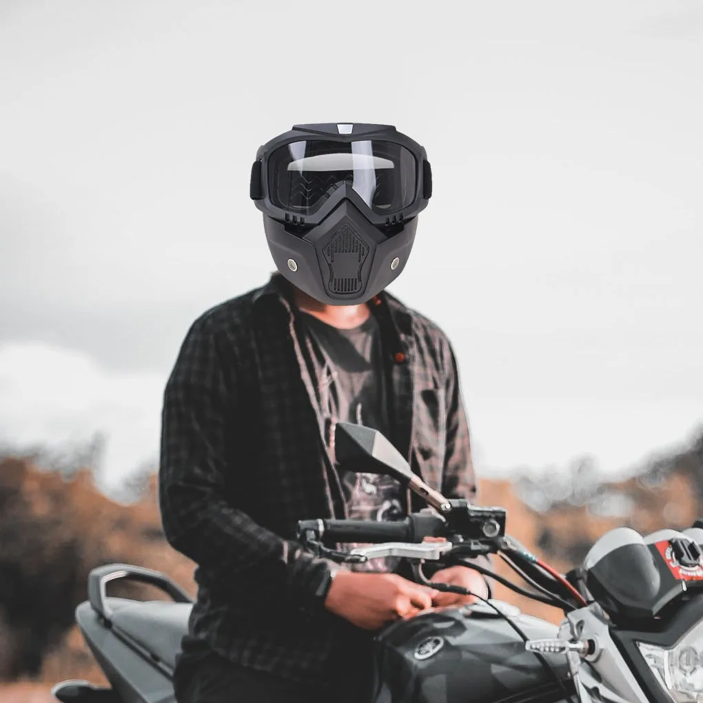 Cubierta facial para casco de motocicleta, gafas desmontables ajustables, Protector de cabeza Anti-UV, antiniebla, a prueba de arena, regalos para
