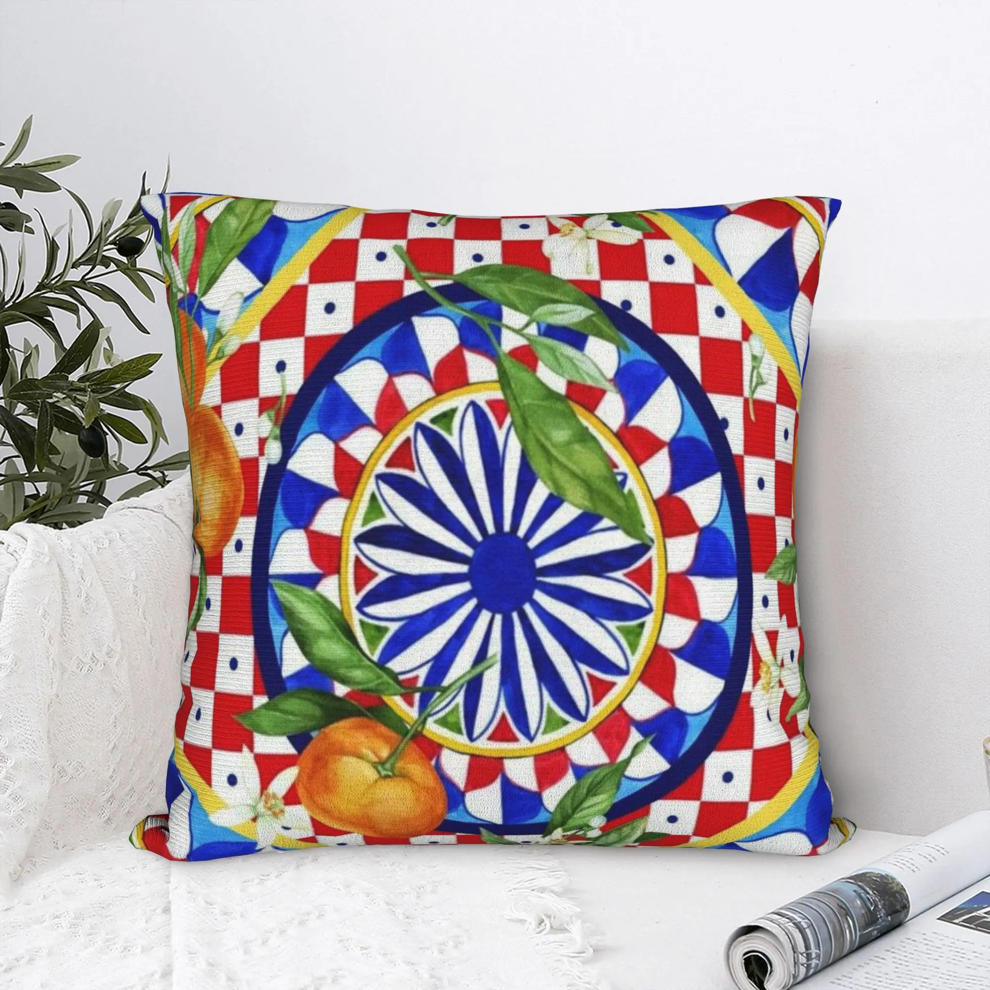 Pillow Case Italy Cute Print Sicilia Sicily Comfy  Pillow Cover For Living Room Sofa Morden Pillowcases