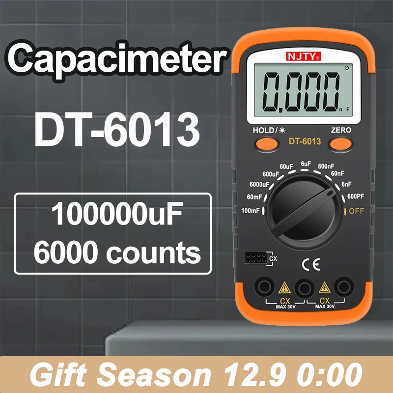 Professional Digital Capacimeter 6000 counts Capacitor Capacity Meter Lcr Tester 100000uF Capacitor High Precision Multimeter