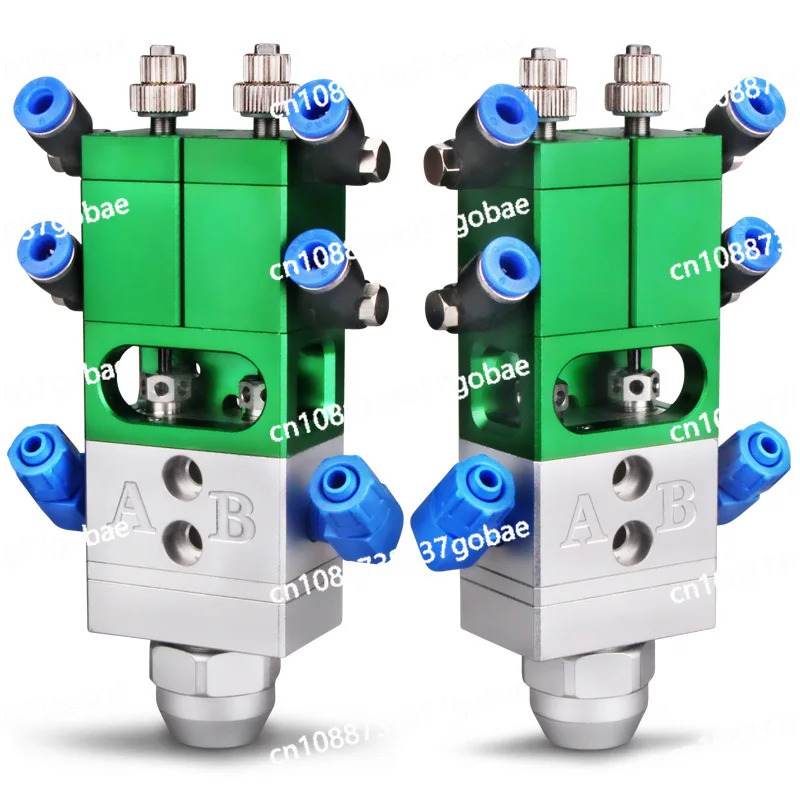 

Dispensing valve suction type glue volume fine adjustment two-component glue mixing valve