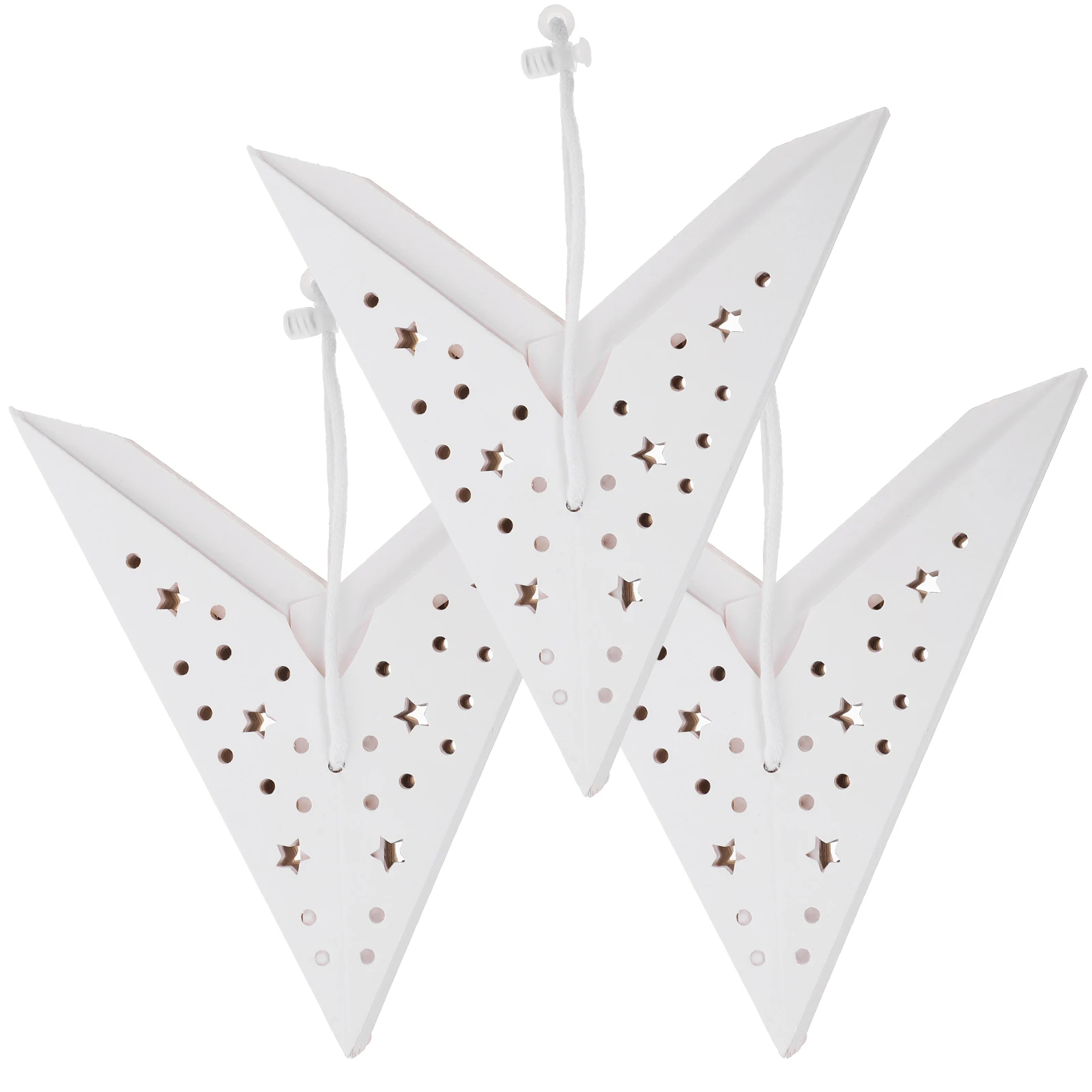 

3 Pcs White Lantern Shade Paper Lamp Star Decor Christmas Pendant Festive Paper Christmas Pendant Atmosphere Lighting