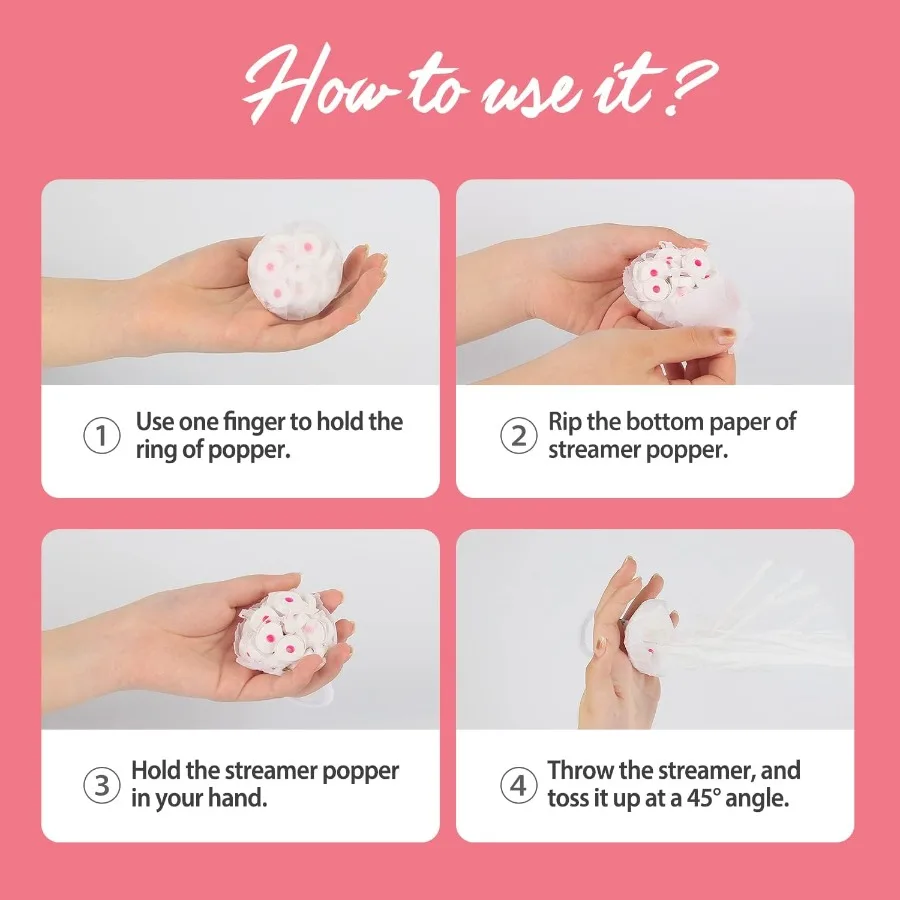 BATTIFE 10 عبوات من قصاصات الورق البيضاء اليدوية بدون فوضى من الورق للاحتفالات في حفلات أعياد الميلاد وحفلات الزفاف #5