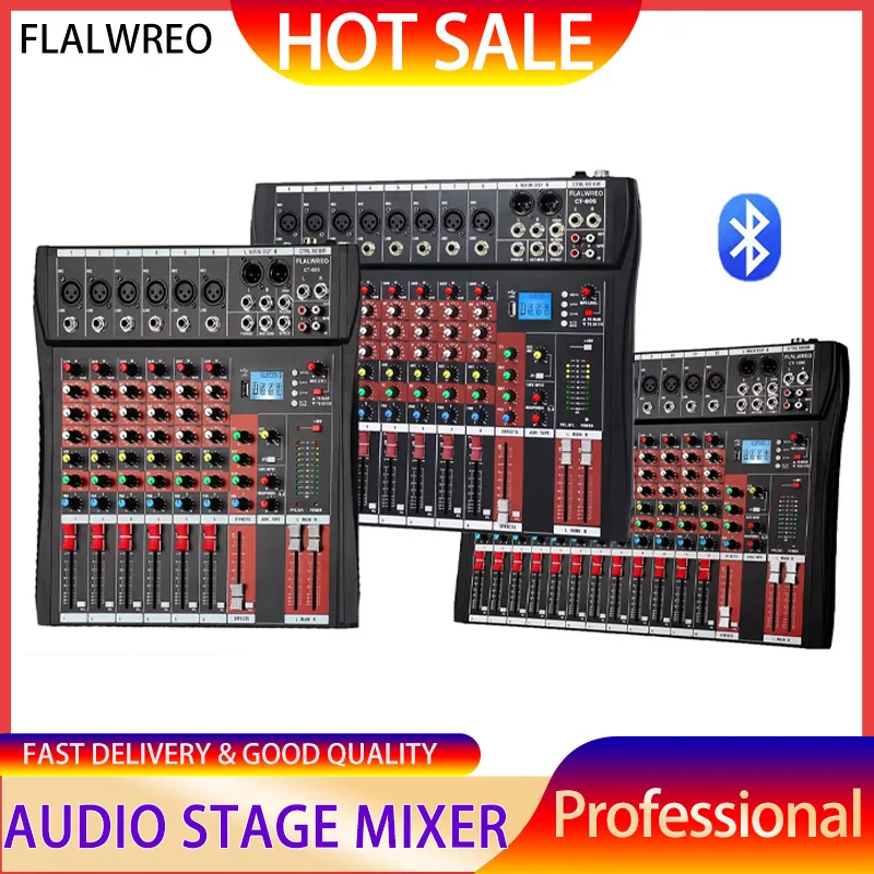 

6/8/12-channel Professional mixer audio 48V Phantom Power Source USB recording,dj mixer