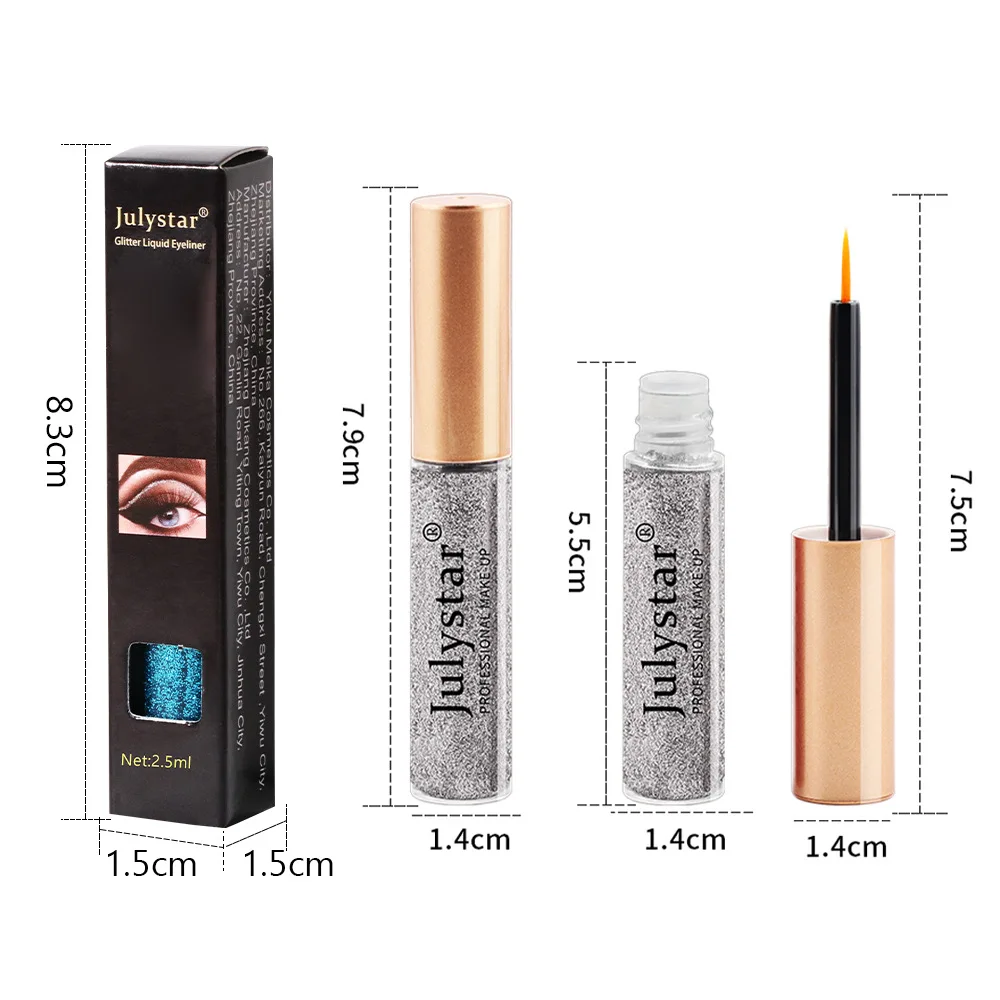 Julystar 6 Color Eye Cosmetics Waterproof Shiny Eye Liners Pen Make-up For Women Stereoscopic Contouring Liquid Eyeshadow Pen