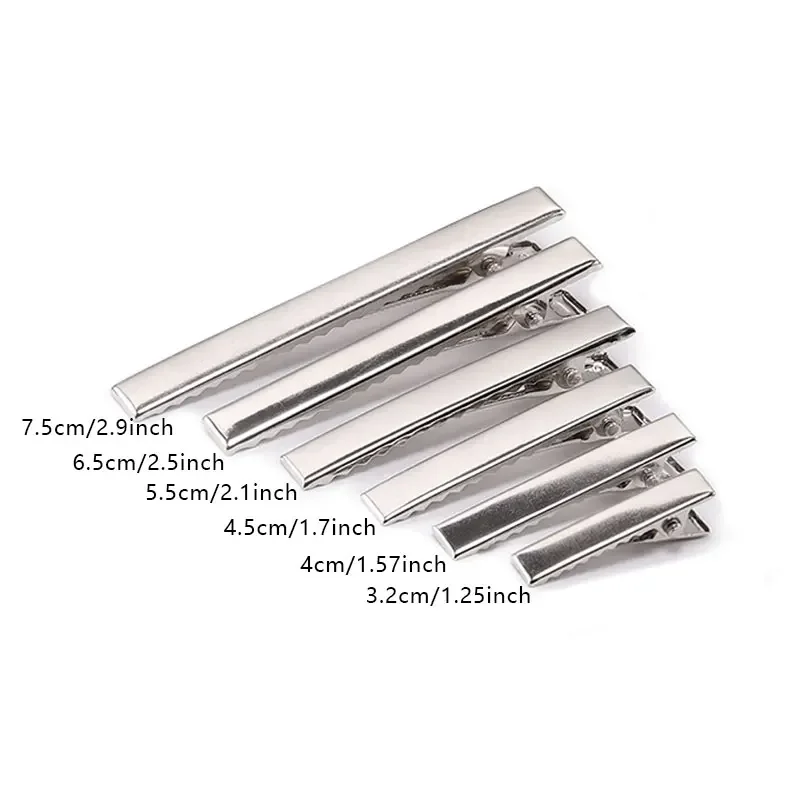 50 unids/lote pinzas de cocodrilo de Metal Cable de prueba pinzas de cocodrilo de Metal abrazaderas pinzas para el cabello horquillas 35mm-75mm