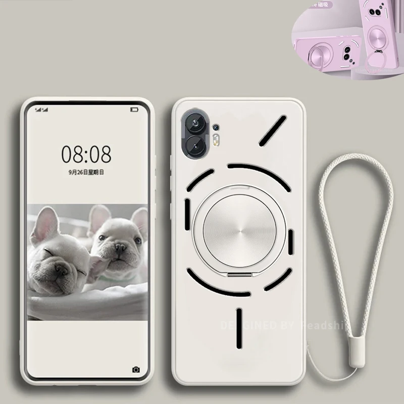 Magnetyczne etui na telefon For Nothing Phone 2 1 Silicone Case Nothing Phone 2A Soft Cover With Holder Bracket Screen Film