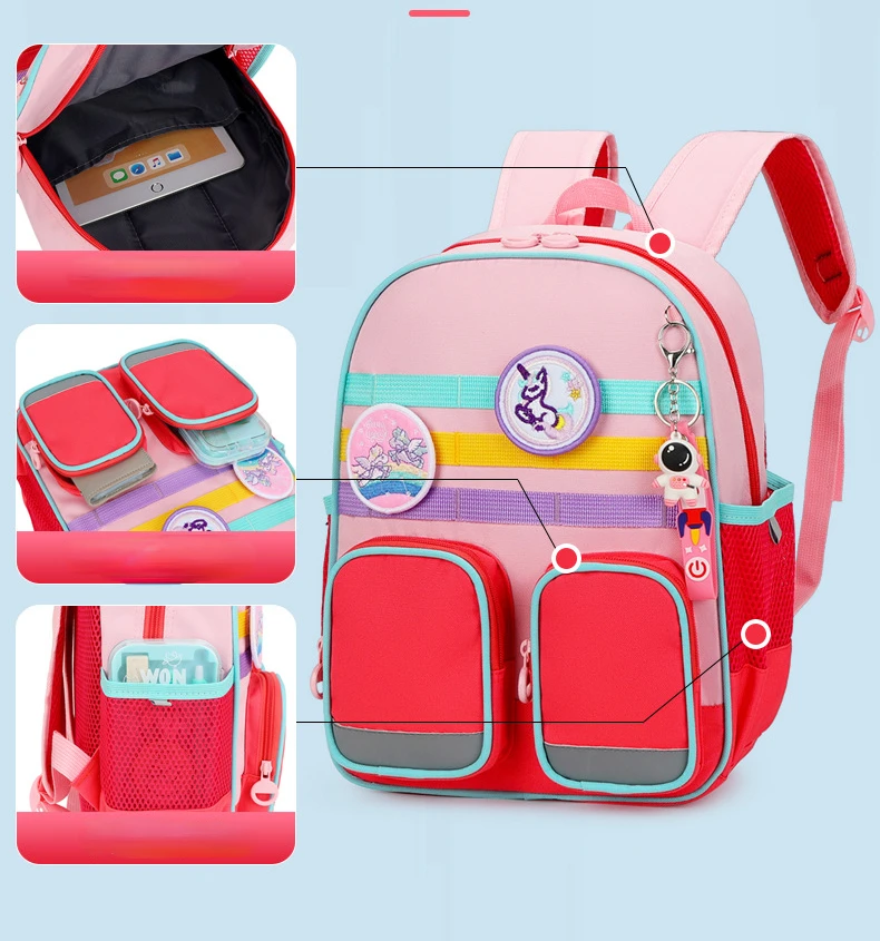 Children's backpacks 2023 New Boys and Girls' Cartoon Unicorn Backpack Fashion Trend Lightweight Children's Contrast Backpacks