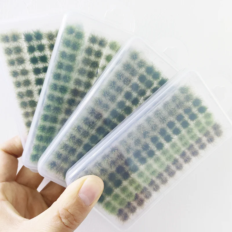4colors/104tufts Model Grass Tufts for Miniature Scenery,Model Grass Tufts for Patios Static Grass Tufts Grass