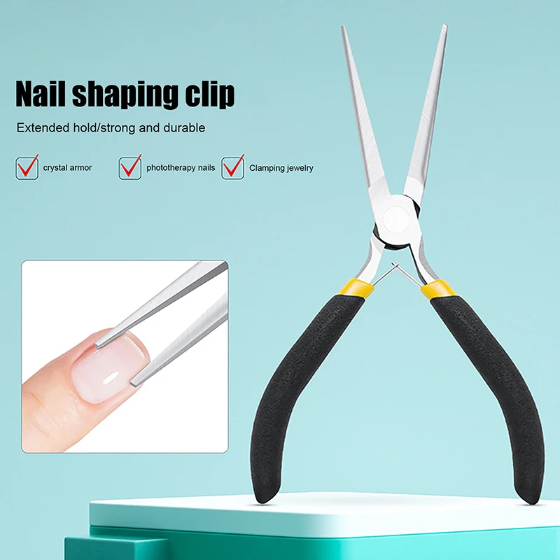 Acrylic Nail C Curve Pincher Pinching Tool Clamp Shaping Tweezers Nails Extension Clips UV Polish Extend Nail Tips Manicure Tool