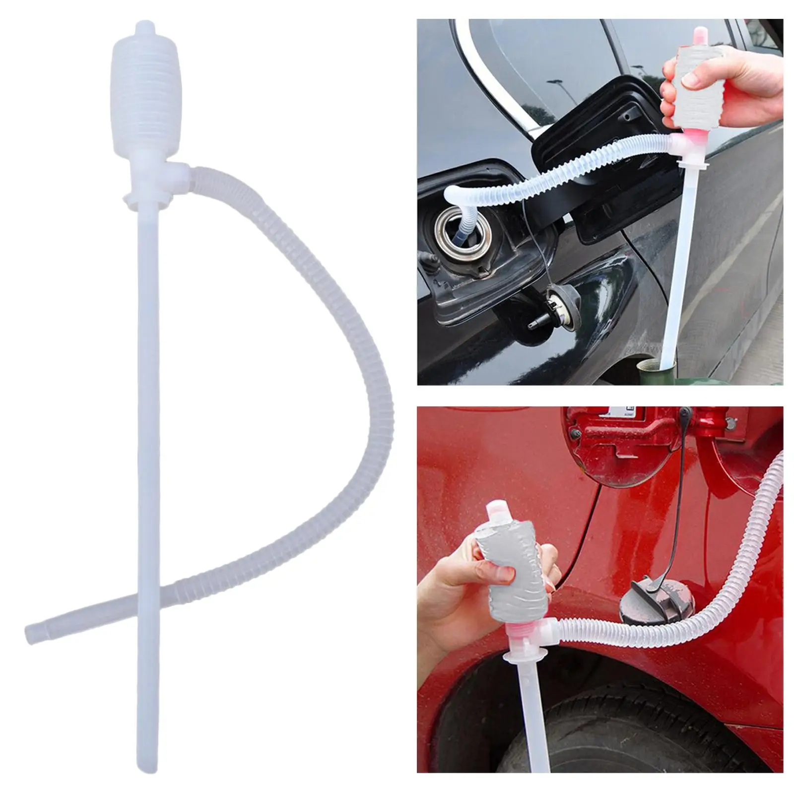 Transfer Siphon Pump Compact Hand Multi Use PVC Hoses for Fuel Petrol