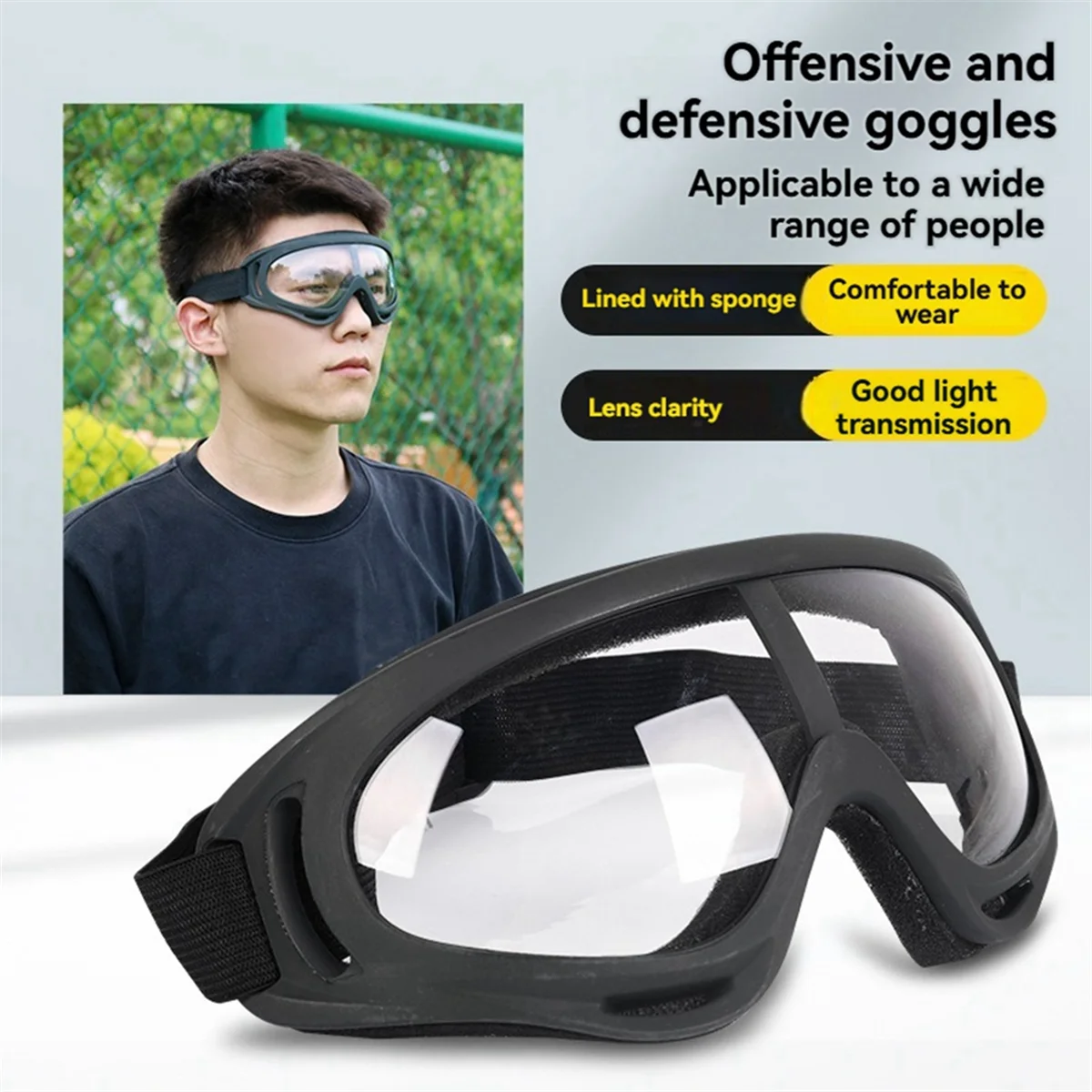 

【Buy&It$Now】2pcs Goggles Outdoor Sport Glasses Game Clear Goggles