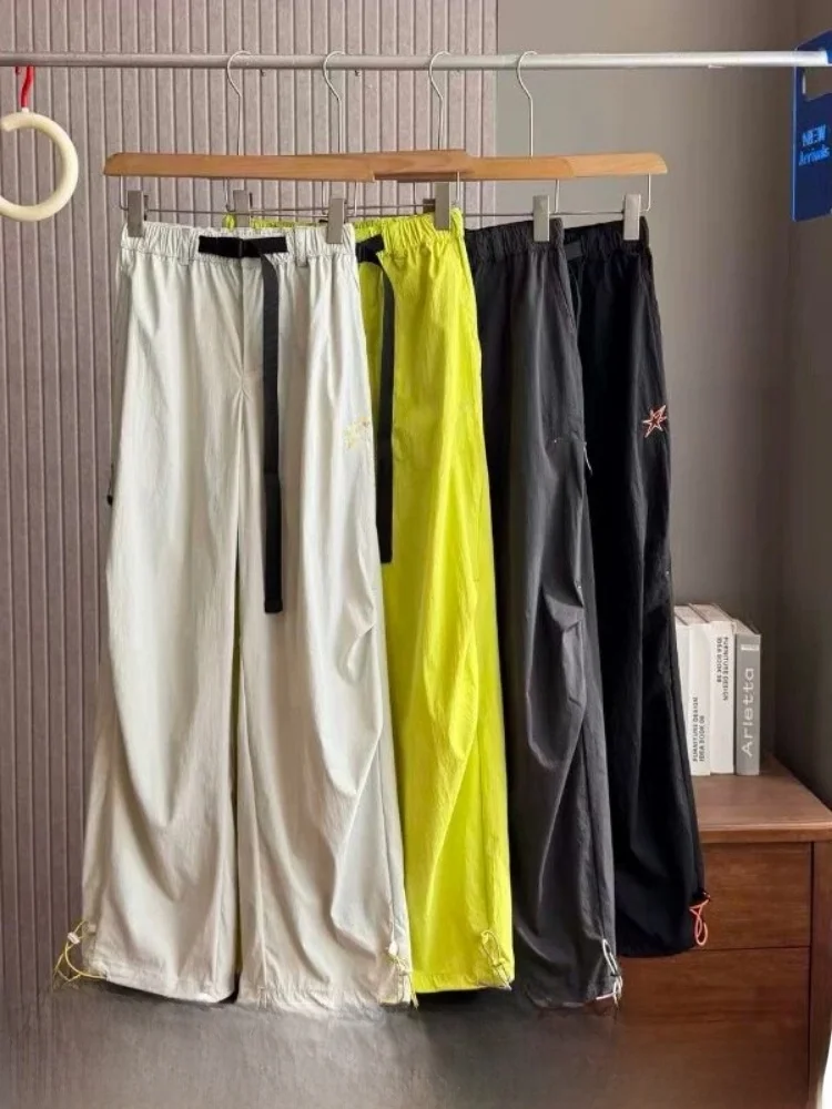 Outdoor Sports Casual Pants Women's High Waist Straight Leg Thin Quick Dry Breathable Waterproof Soft  Pants