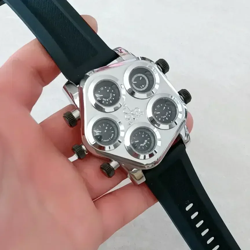 Banda de silicona de leopardo checo, reloj de cuarzo multimovimiento para parejas, celebridad de Internet, guapo, moda de moda