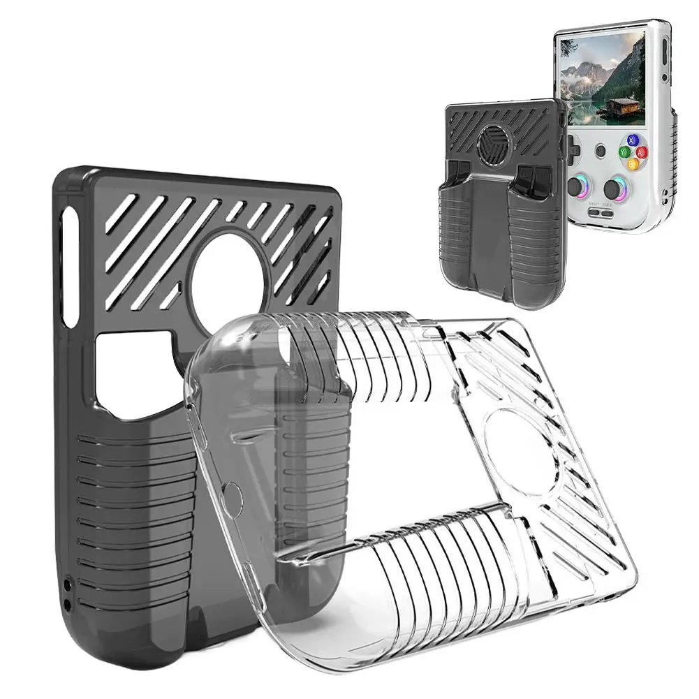 ل ANBERNIC RG 406 فولت حافظة من البولي يوريثان شفافة لينة المطاط قذيفة تبديد الحرارة بسيطة ل ANBERNIC RG 406 فولت مكافحة السقوط غطاء