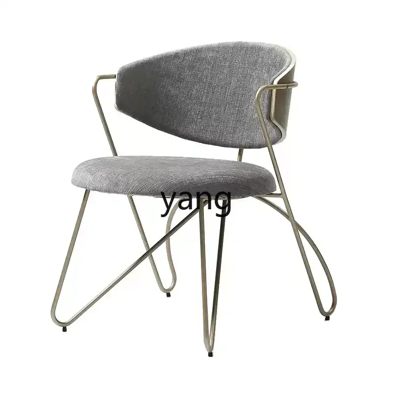

LTT retro industrial curved wood western restaurant light luxury armrest leisure chair