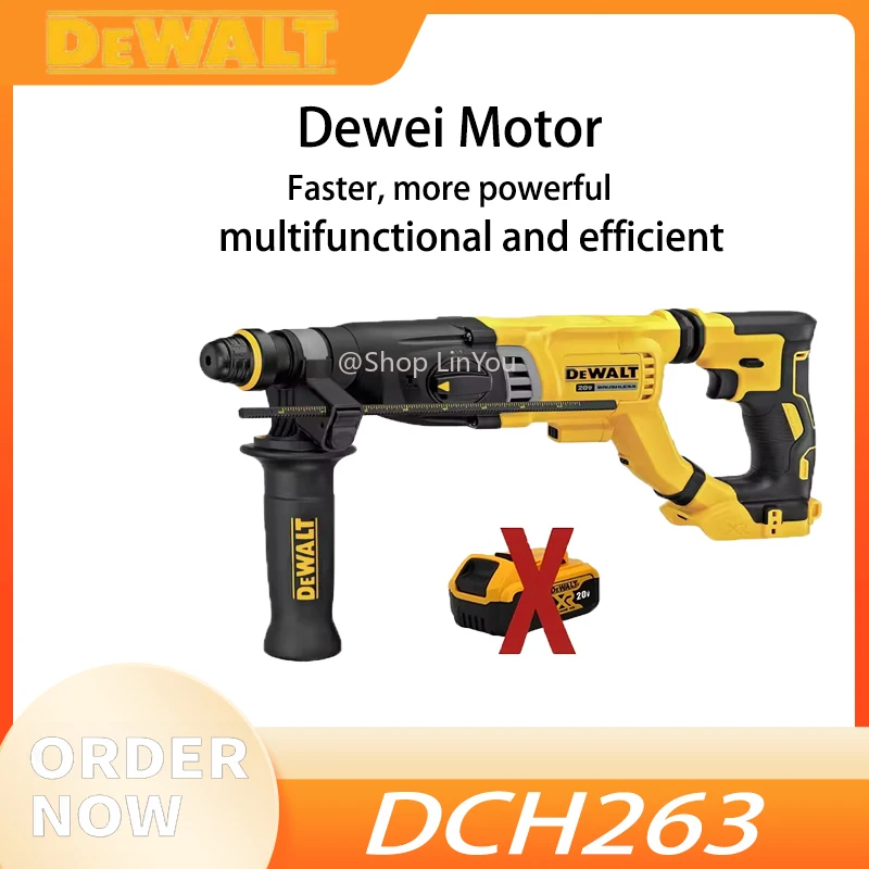 

DEWALT DCH263 20V Brushless Cordless Hammer SDS PLUS D-Handle Rotary Electric Hammer Wall Concrete Drill Hole Power Tools