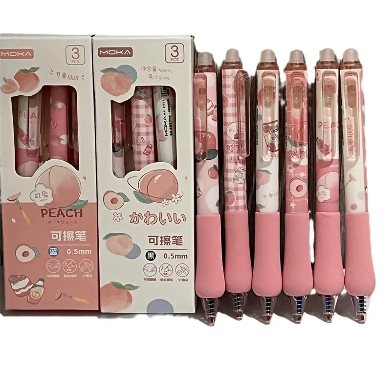 3 قطعة/المجموعة الباستيل الأزرق قابل للمسح القلم Kawaii الخوخ عصير تململ الصحافة هلام القلم لكتابة لوازم الدراسة Ins نمط العودة إلى المدرسة #5