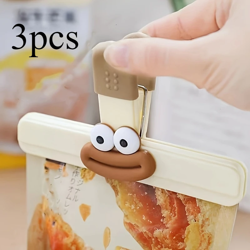 3 stücke Kreative Gesicht Tasche Abdichtung Clip Lebensmittel Snack Clip Küche Werkzeuge Dekorative Kleine Clip Kühlschrank Kunststoff Lebensmittel Tasche Lagerung – Detail 10