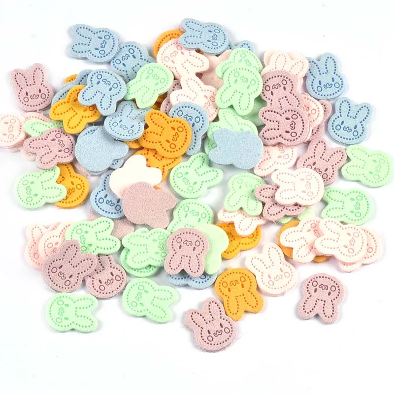 30Pcs 20x15.5mm Cute Rabbit Leather Embossed Labels Sewing Clothing Accessories Bags Garment Tags DIY Supplies Handmade Crafts