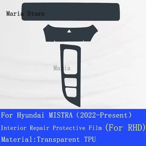 Reparatie Auto Sticker Voor Hyundai MISTRA (2022-2023) Auto-interieur Middenconsole Transparante TPU Beschermfolie Anti-kras