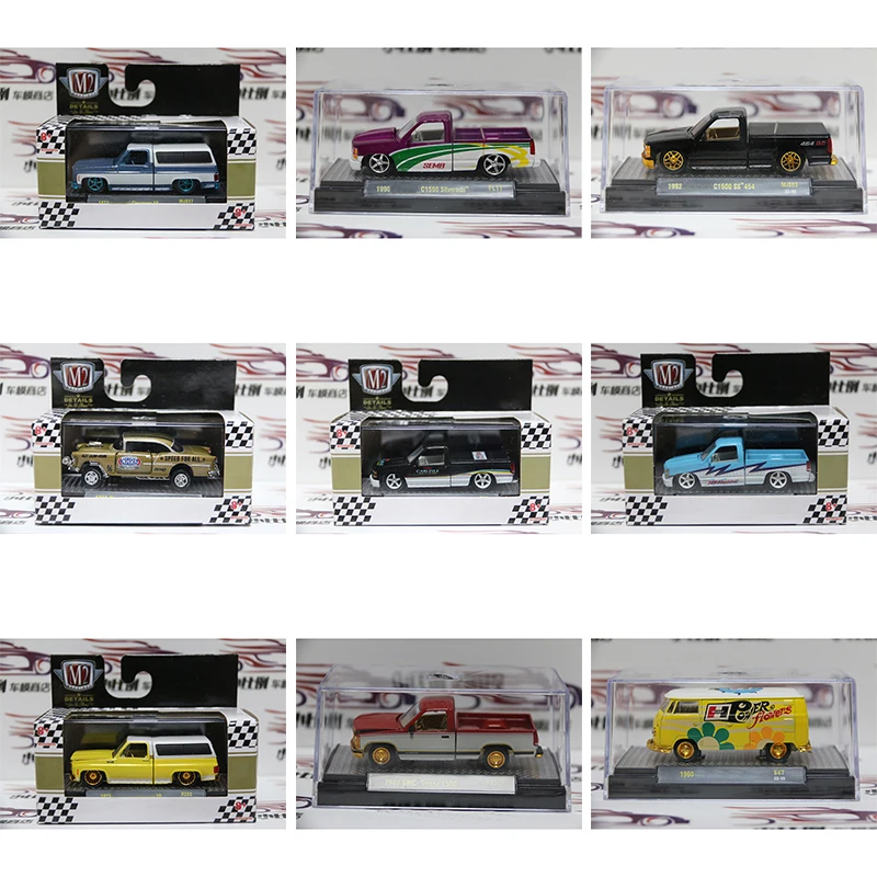 

M2 1:64 GMC Sierra 1500 Jimmy Silverado Double Cab Truck USA Series Diecast Model Alloy Car Child Christmas Gift