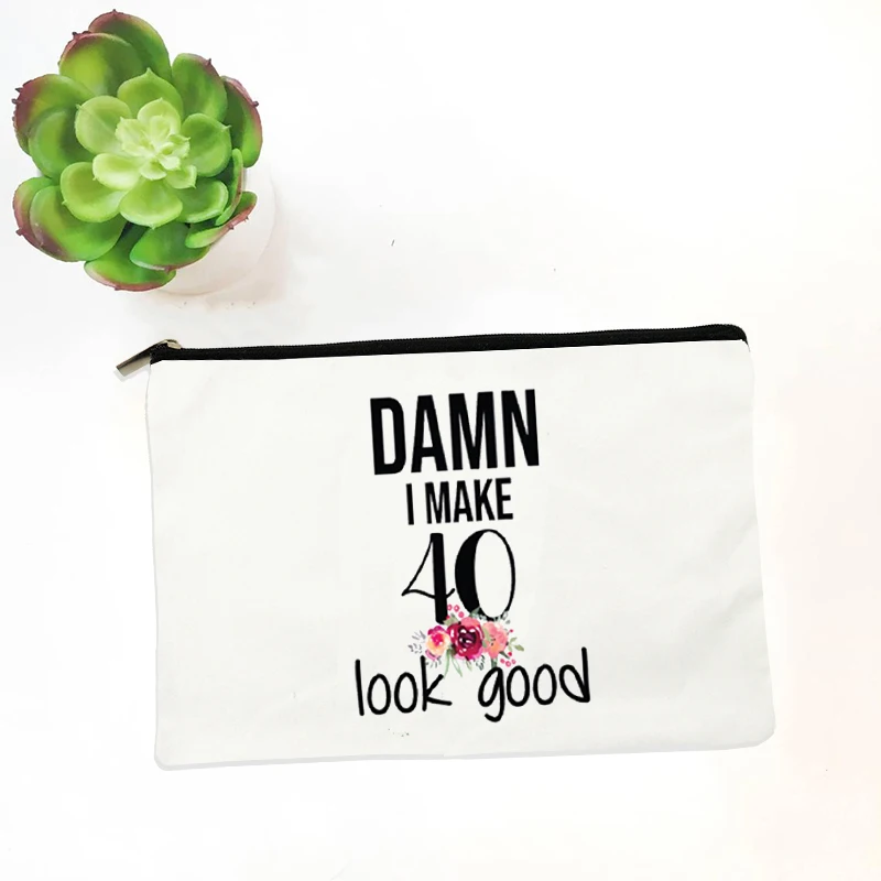 Lona Branca Make Up Pouch, Coroa Fabulosa, Sacos De Batom De Viagem, Viagem, Bachelorette Party Gift, 30th, 40th, 50th, 60th