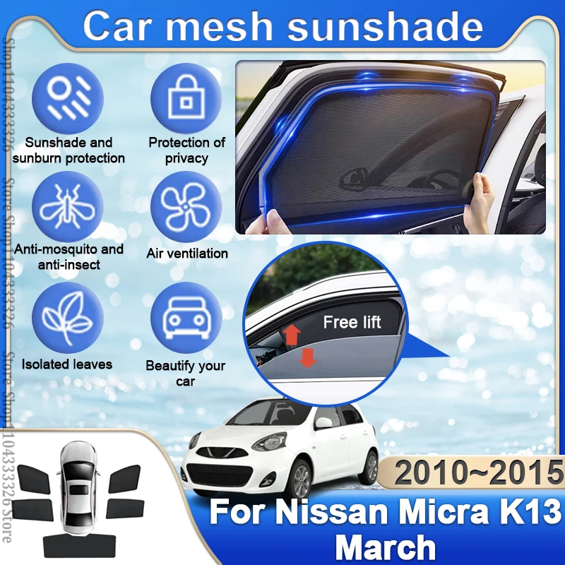 

Магнитный автомобильный солнцезащитный козырек для Nissan Micra K13 марта 2010 2012 2013 2014 2015 занавеска для окна с защитой от ультрафиолета солнцезащитный козырек летний козырек