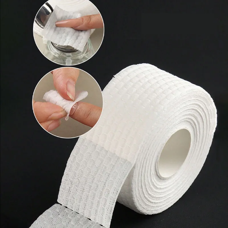 1ロール/1000枚入り ネイルアート ネイルリムーバー コットンペーパー ネイルツール 5*5cm ソフトで毛抜けしないコットン ネイルサロン専用ワイプ