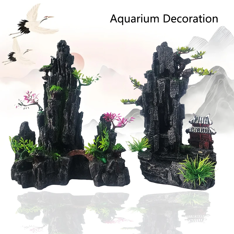 

Имитация аквариума, рокарий, горное украшение, искусственный вид, скальная пещера, каменное дерево, украшение для аквариума, товары для домашних животных, домашний декор