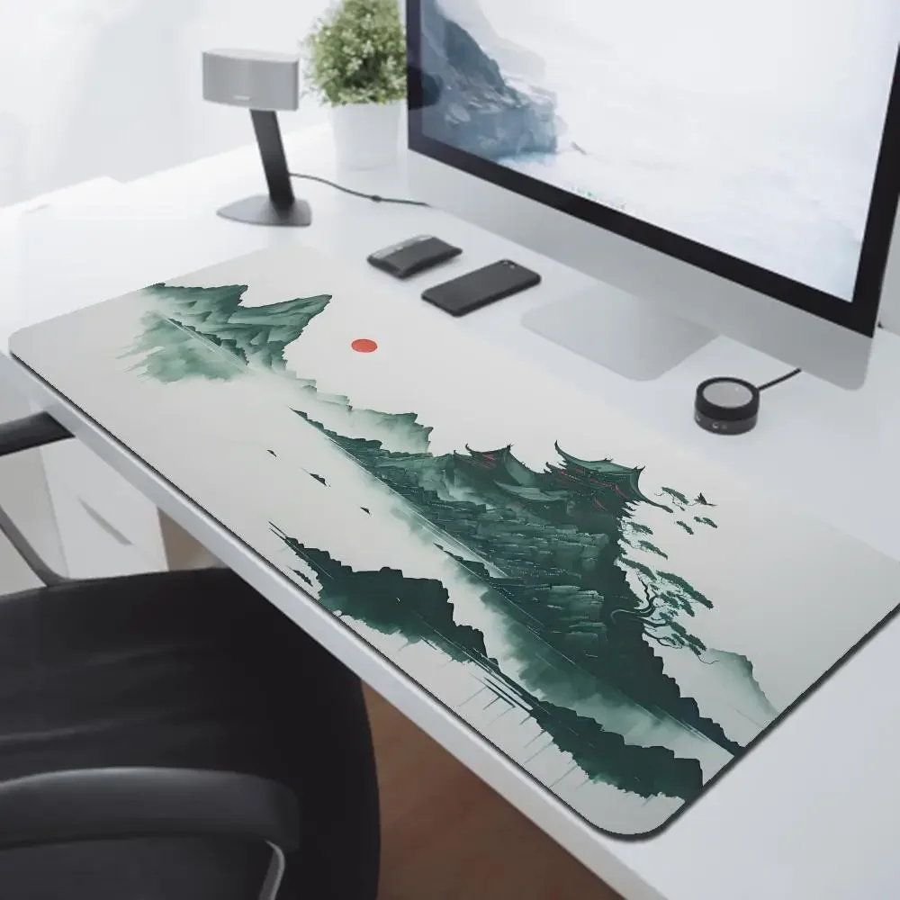 

Чернила пейзажная живопись Настольный коврик Геймерские коврики для мыши Большой индивидуальный HD Company Коврик для мыши 90x40 Коврики для офисного стола Коврик для мыши в китайском стиле