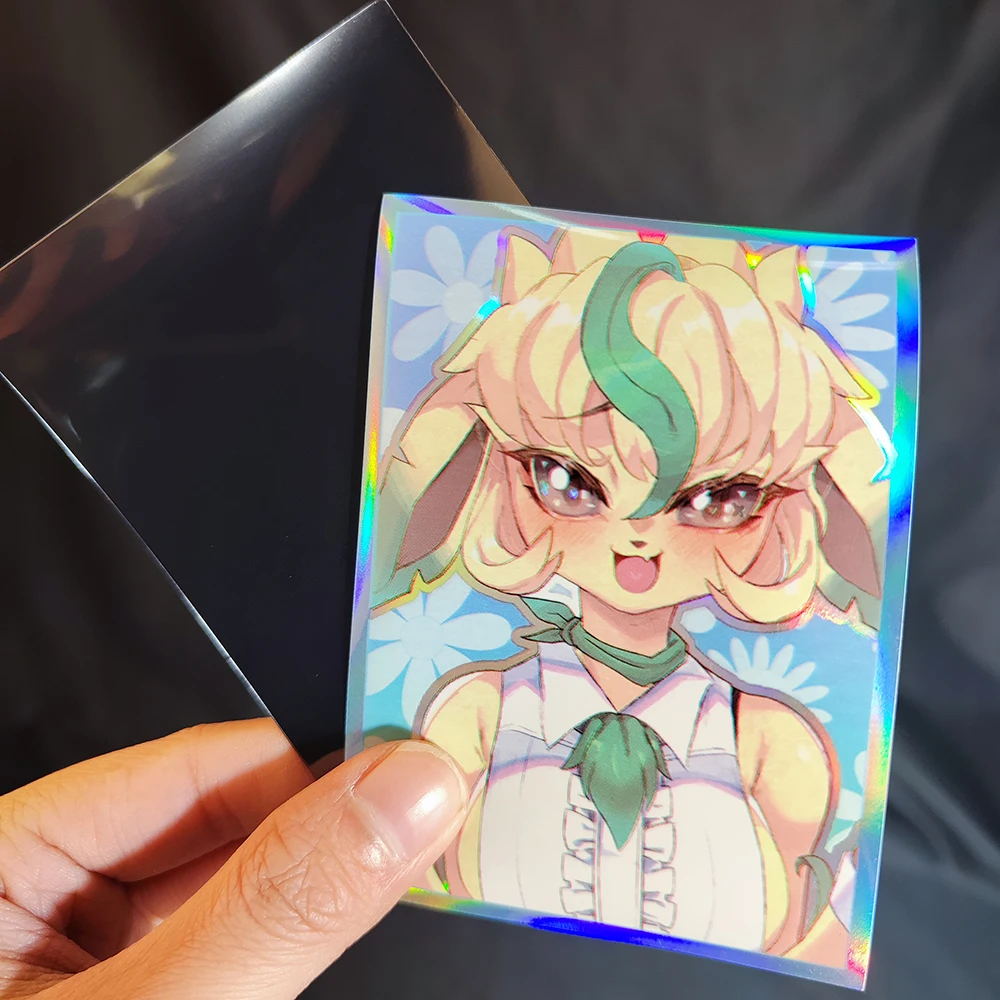 50PCS 66X91mm Foil Anime Card Sleeves Cartoon Printing Board Game Trading Card Protector for PTCG/MGT Cards