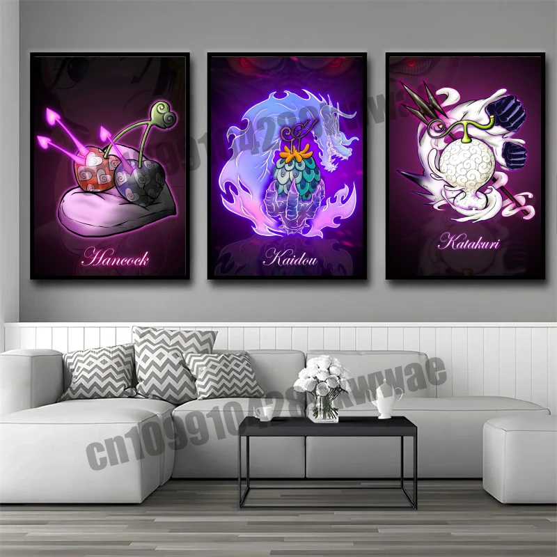 

Japanese Childhood Classic Anime One Piece Demon Fruit Cool Canvas Painting Art Poster Suitable for Living Room Decoration Gifts