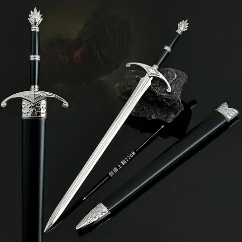 22cm Loris Shi Knight's Sword Dark Soul Game Melee Knife Toy All Metal with Sheath Medieval Sword Gifts Collections Ornaments